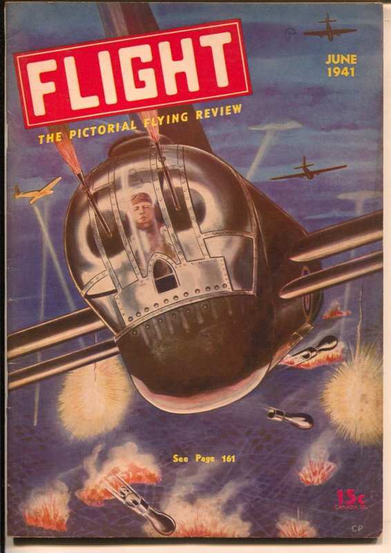 Flight #6 6/1941-Gernsback-air war cove & storyr-WWII-war  planes-FN 