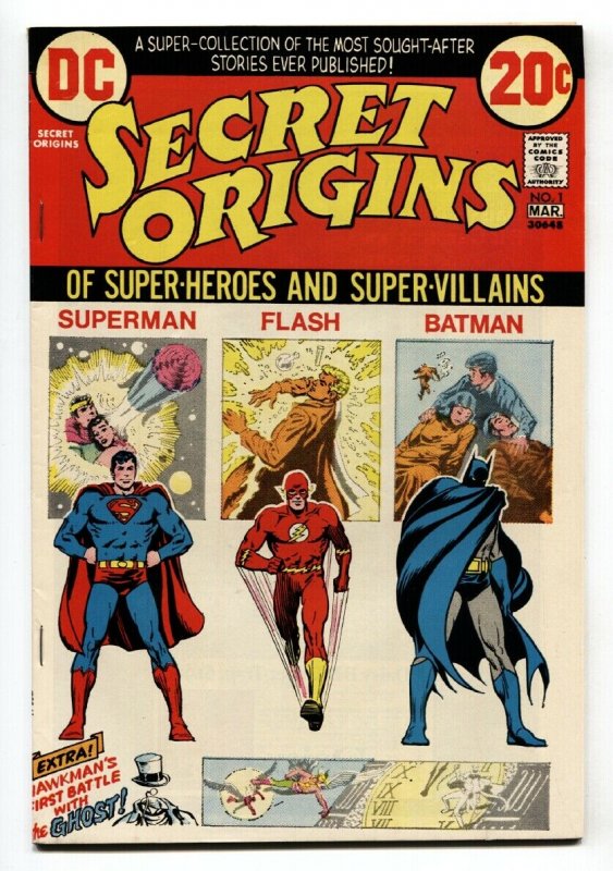 SECRET ORIGINS #1 1973-Batman-Superman-Flash-comic book