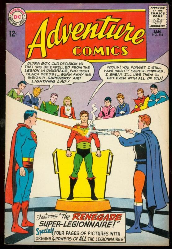 ADVENTURE COMICS #316-SUPERBOY-LEGION ORIGIN-KEY ISSUE-fine/very fine FN/VF