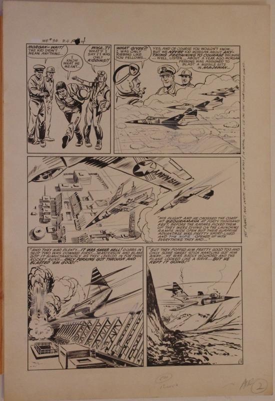 BOB POWELL original art, WARFRONT #34, pgs 1-5 + Intro, 1958, 6 pgs, Blue Angels