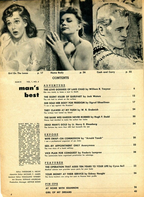 Man's Best Magazine March 1962-SPICY TORTURE COVER-SHANNON COLBY VG