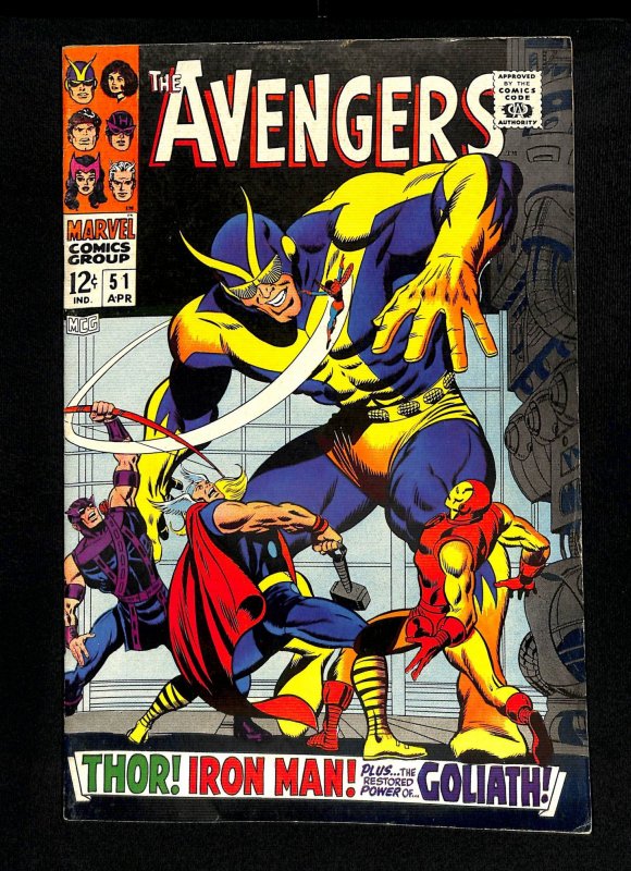 Avengers #51 Iron Man Captain America Thor Hawkeye Goliath!