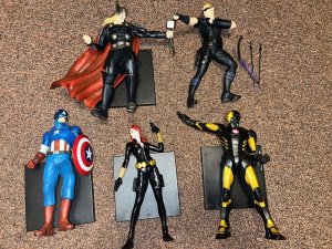 Kotobukiya Marvel Artfx 1/10 Scale Avengers Lot 5 w/Iron Man, Thor, Black Widow