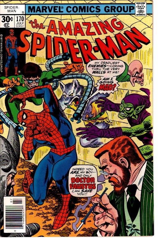 AMAZING SPIDER MAN #167,168,170 3  ISS LOT VFN $25.00