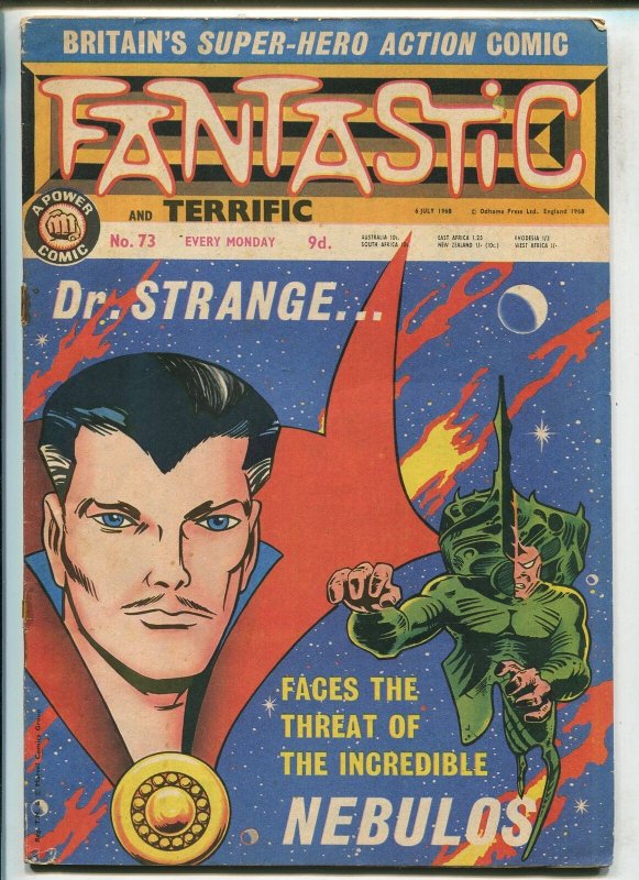 FANTASTIC #73 1968-MARVEL UK-DR STRANGE-THOR-AVENGERS-X-MEN-vg