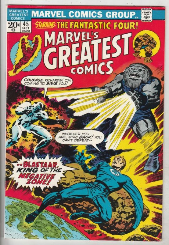 Marvel's Greatest Comics #45 (Oct-73) VF/NM High-Grade Fantastic Four, Mr. Fa...