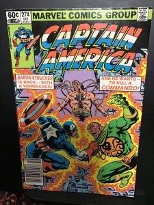 Captain America #274 (1982) High-Grade Baron Strucker trucker!  VF/NM Wow!
