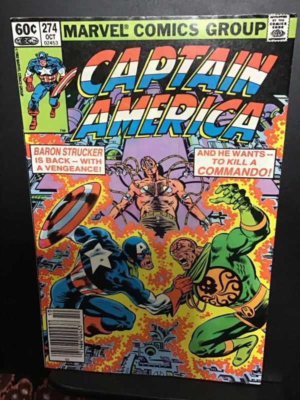 Captain America #274 (1982) High-Grade Baron Strucker trucker!  VF/NM Wow!