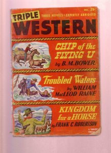 TRIPLE WESTERN--DEC 1948--PULP--FLYING U RANCH STORY VG