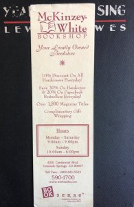 McKenzie-white book shop(Colo.Spgs)bookmark