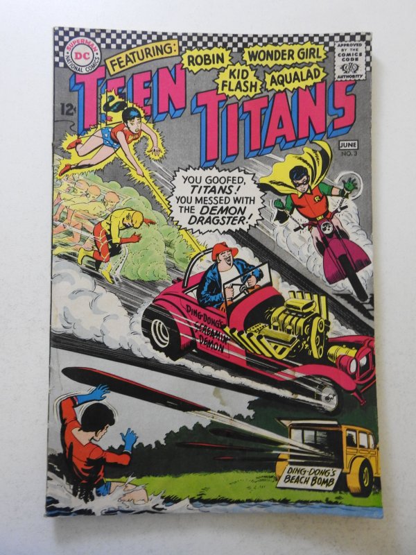 Teen Titans #3 (1966) GD+ Condition moisture damage, rust on staples