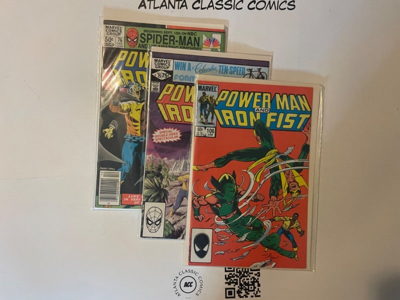 3 Comic Books Marvel Comics Power Man And Iron Fist #75 76 106   61 SM8