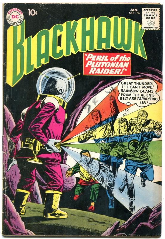 BLACKHAWK #156 1961 DC PLUTONIAN RAIDER SCI FI WAR G