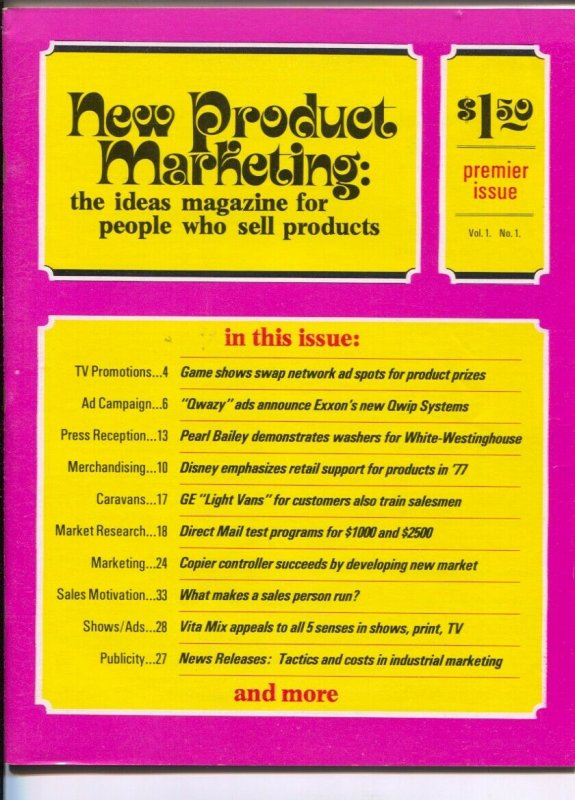 New Product Marketing #1 1977-1st issue-TV game shows-Disney licensed charact...