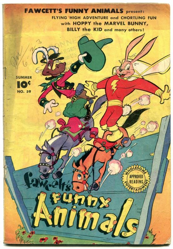 Fawcett's Funny Animals #59 1948-Hoppy The Marvel Bunny-Golden Age VG