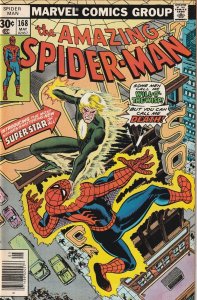 The Amazing Spider-Man # 168 VF Marvel 1977 Will-O-Wisp Appearance [Q2]