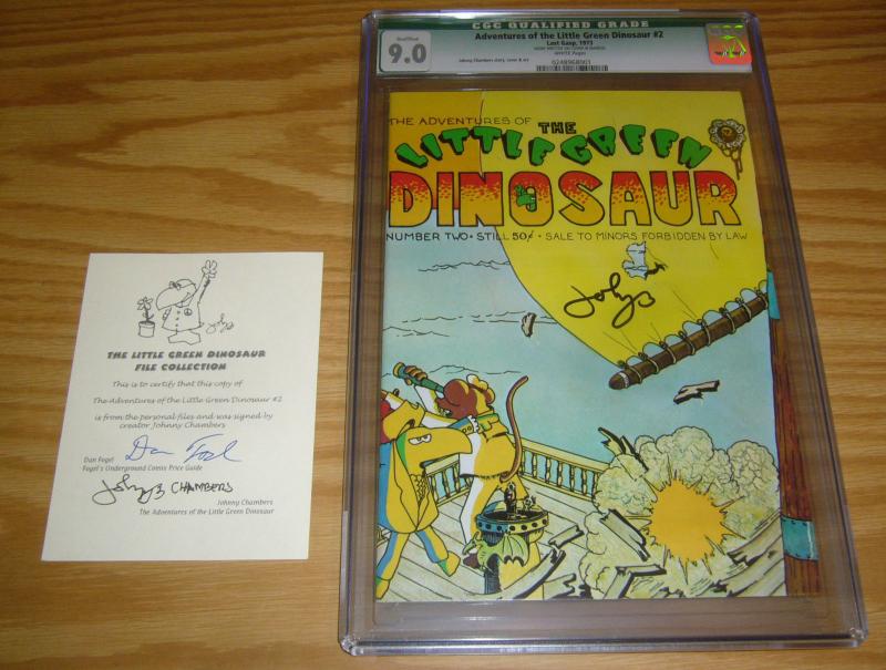 Adventures of the Little Green Dinosaur #2 CGC 9.0 signed with COA one of a kind