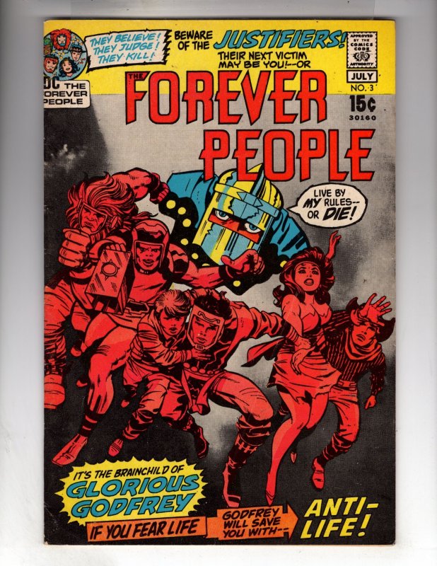 The Forever People #3 (1971) 1st Glorious Godfrey! WOW! [CR400•BI#03]