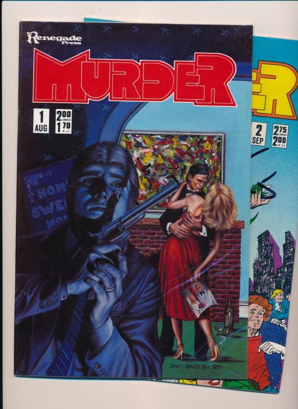 Renegade Press MURDER  #1-2 ~ VF/NM 1986 (HX733)