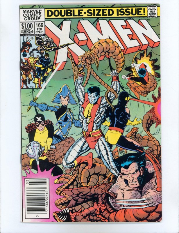 The Uncanny X-Men 166 Newsstand 1st app of Lockheed unnamed death of Brood Queen