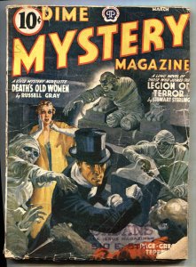 DIME MYSTERY MAGAZINE-MARCH 1941-Rare Pulp-Weird Menace-Amputee