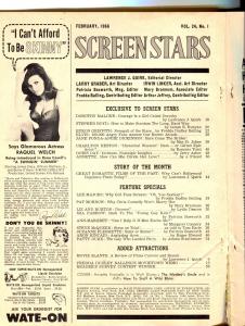 Screen Stars-Annette Funichello-Suzanne Pleshette-Charlton Heston-Feb-1960