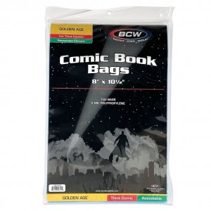 Resealable Golden Comic Bags - Thick 100 Bags per Pack