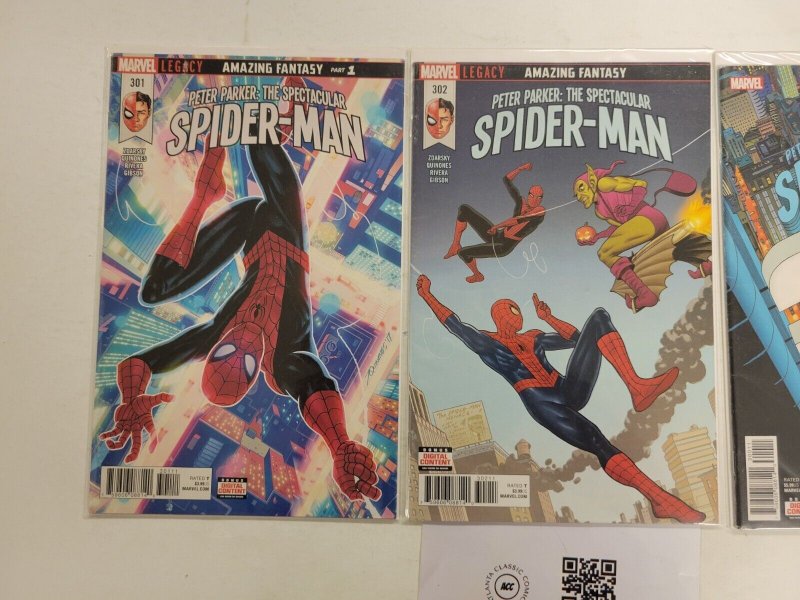 3 Peter Parker Spectacular Spider-Man Marvel Comic Books #300 301 302 28 TJ43