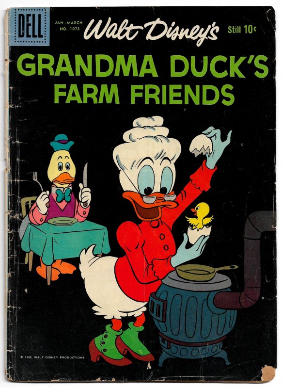 Two Grandma Duck's Farm Friends! 4 Color 763 & 1073  VG * Carl Barks Cov...