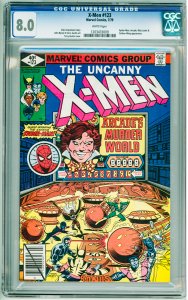 X-Men #123 CGC 8.0! White Pages! 2 small cracks on slab