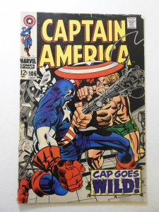 Captain America #106 (1968) FN- Condition! 1/4 in spine split