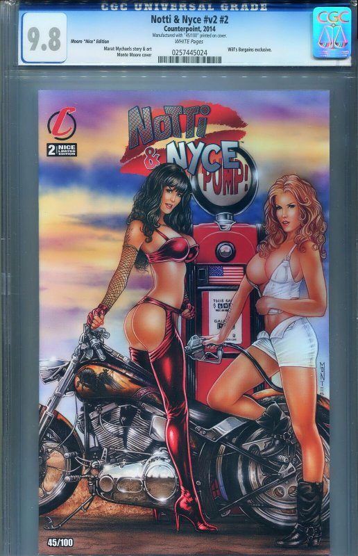 CGC 9.8 Notti & Nyce #2 Biker Babes 45/100 Nice Variant Cover Will's Bargains