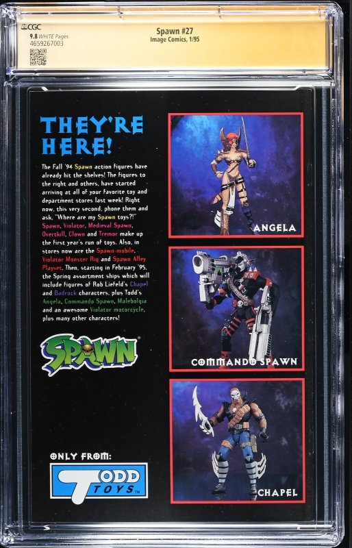 Spawn (1995) # 27 (CGC 9.8 SS) Signed Greg Capullo * Image Comics * Census = 7