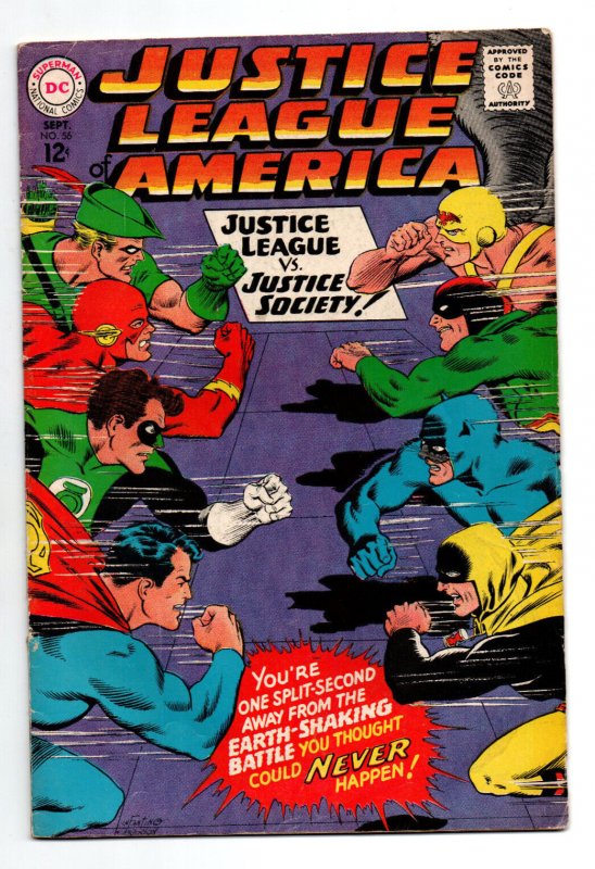 Justice League of America #56 - JLA Vs. Justice Society - 1967 - VG