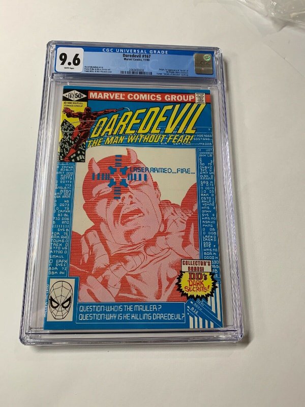 Daredevil 167 Cgc 9.6 White Pages 1st Mauler Miller Marvel 2060493008