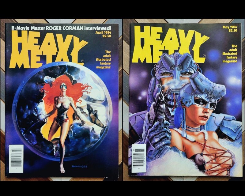 HEAVY METAL Vol.8 #1 & 2 (1984) Sharp Set Of 2 FANTASY ART Legendary Creators