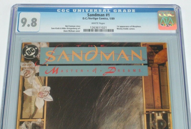 Sandman #1 CGC 9.8 white pages - neil gaiman - sam kieth - dc comics