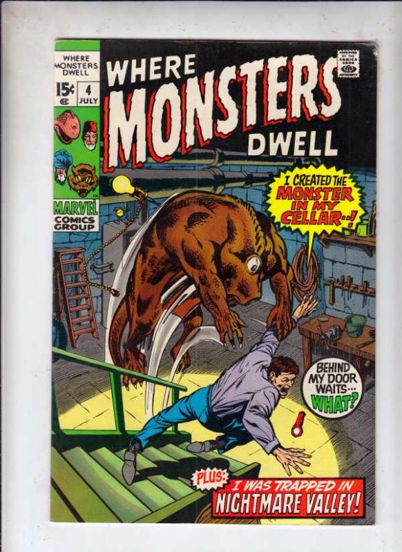 Where Monsters Dwell #4 (Jul-70) FN/VF Mid-High-Grade Sporr