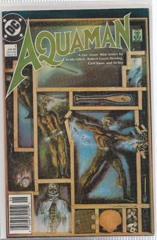 SET OF 5 AQUAMAN COPPER AGE DC COMICS, FULL STORY ARC, ALL BAGGED W/BOARDS N/M