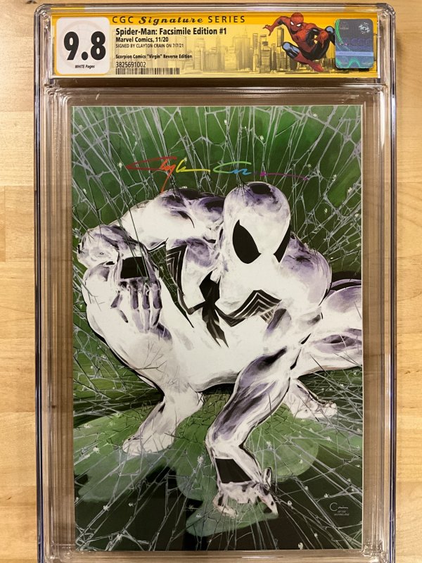 Spider-Man: Facsimile Edition #1 Virgin Reverse Cover CGCSS 9.8 Signed by Crain