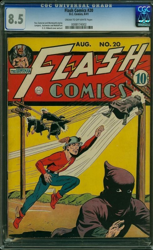 Flash Comics #20 (1941) CGC 8.5 VF+