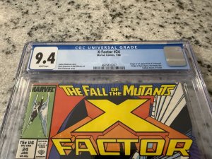 X-Factor # 24 CGC Graded 9.4 Marvel Comic Book 1st Archangel Appearance JH13