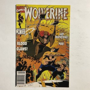 Wolverine 35 1990 Signed by Marc Silvestri & Larry Hama Newsstand Marvel FN