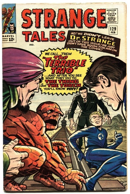 STRANGE TALES #129 1965-HUMAN TORCH-THING-STEVE DITKO fn+