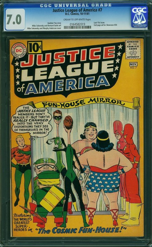 Justice League of America #7 (1961) CGC 7.0 FVF | Comic Books - Silver Age,  DC Comics, Justice League of America, Superhero