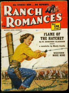 RANCH ROMANCES APRIL 1951 BORDER TREASURE TIM HOLT PULP VG