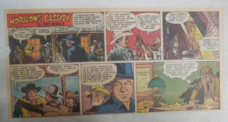 Hopalong Cassidy Sunday Page by Dan Spiegle from 1/9/1955 Size: 7.5 x 15 inches