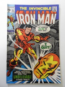 Iron Man #21 FN Condition! ink on fc