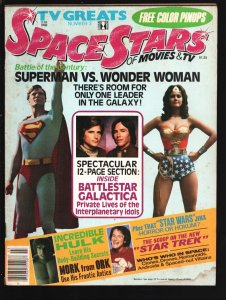 MAG: TV Greats-Space Stars of Movies & TV #3 1976-Superman & Wonder Woman cov...
