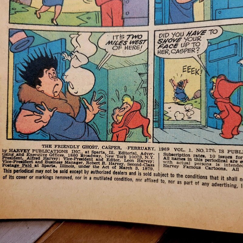 CASPER THE FRIENDLY GHOST #126 VG (Harvey Comics 1969) Silver Age 12-cent Cover